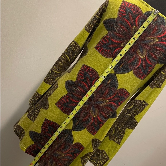 Anthropologie Aryeh Sweater Dress Size M Olive Green Mandala Print Wearable Art - Picture 10 of 11